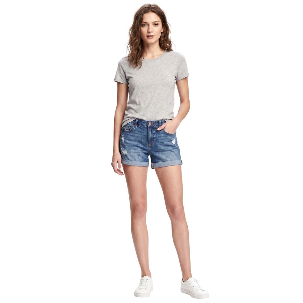 Old Navy Cuffed Boyfriend The Drew Mid Rise Stretch Shorts - Picture 1 of 7